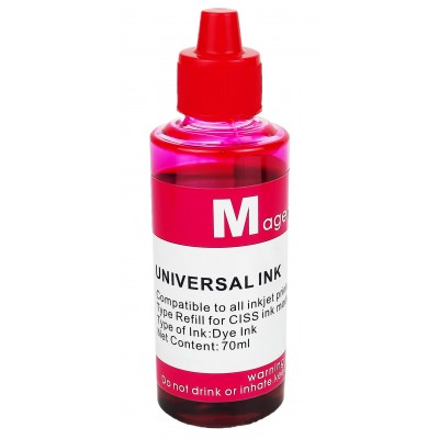 Чернила, краска Universal Ink HP Canon Magenta Водорастворимые 70 мл / UI70M Чернила, краска Universal Ink HP Canon Magenta Водорастворимые 70 мл / UI70M