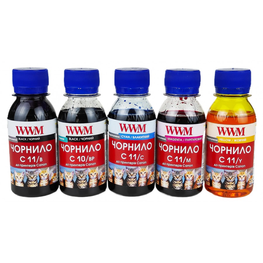 Комплект чернил WWM для Canon PGI-520 / CLI-521 Canon PIXMA IP IX MG MP MX 5х100г / C10/11SET5-2 с быстрой доставкой