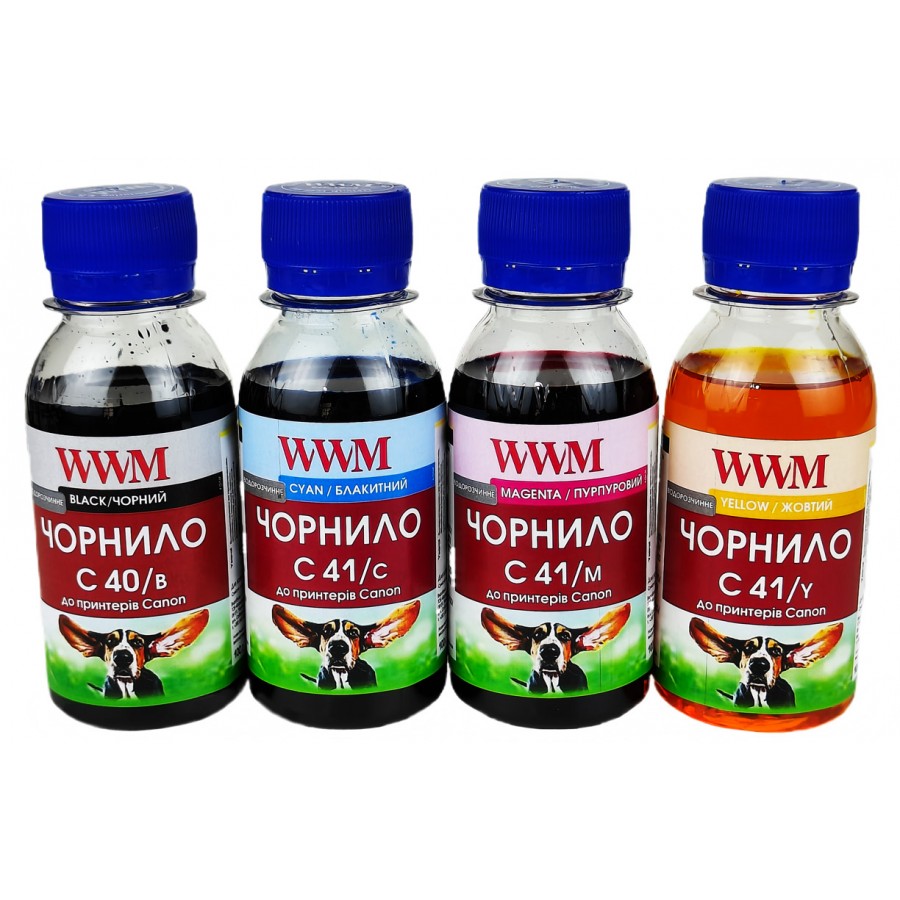 Комплект чернил WWM Canon PG-40 / CL-41 для Сanon PIXMA iP MP MX IX  4х100г B/C/M/Y / C40/41SET-2 с быстрой доставкой