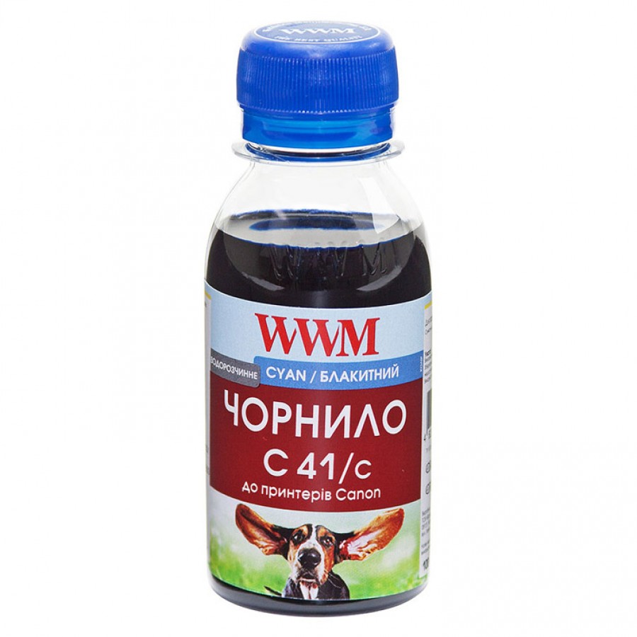 Чернила WWM для Canon CL-41C/CL-51C/CLI-8C 100г Cyan Водорастворимые (C41/C-2) з швидкою доставкою