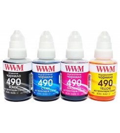 Комплект чорнила WWM GI-490 для Canon PIXMA G 4х140грам BP/C/M/Y / C490SET4