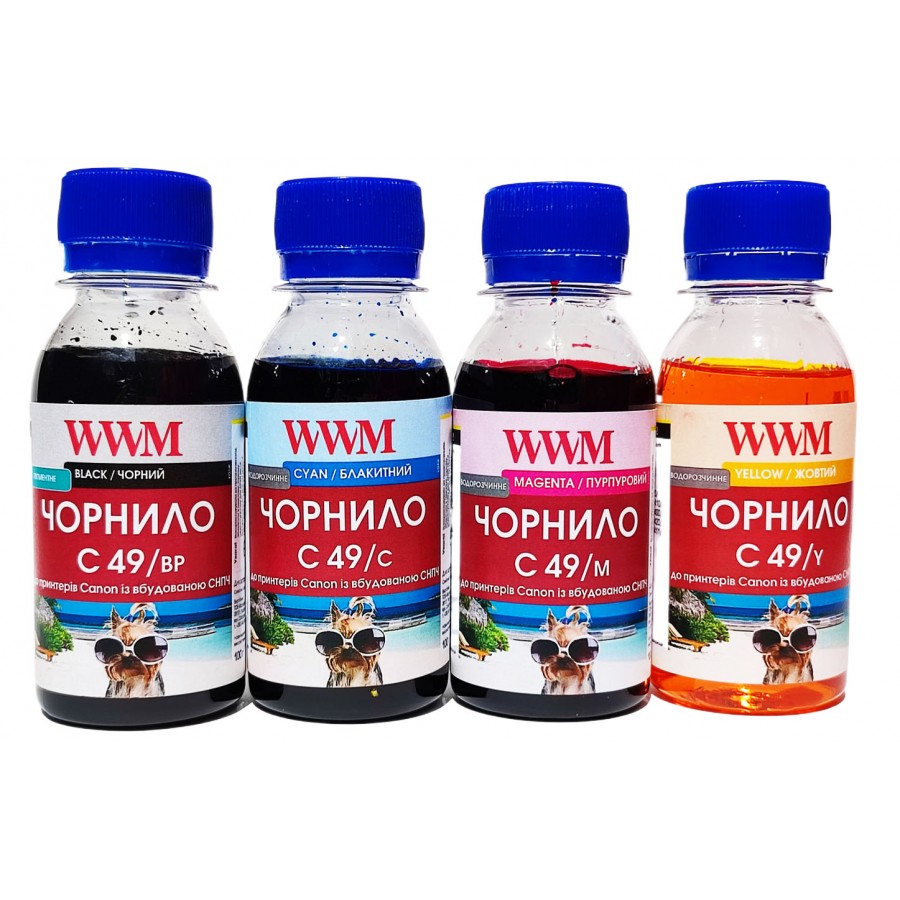 Комплект чернил WWM Canon C49 для Сanon PIXMA GM G 4х100 г BP/C/M/Y/ C49SET4-2 с быстрой доставкой