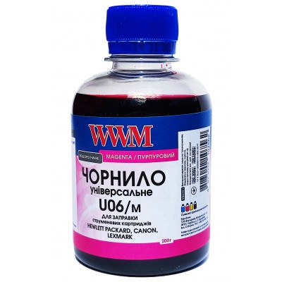 Чернила, краска WWM для Canon / HP / Lexmark 200г, Magenta, Водорастворимые / U06/M Чернила, краска WWM для Canon / HP / Lexmark 200г, Magenta, Водорастворимые / U06/M