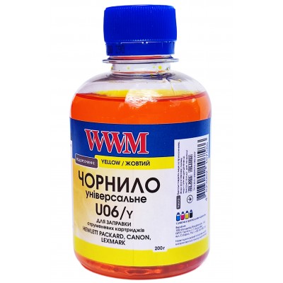 Чернила, краска WWM для Canon / HP / Lexmark 200г, Yellow, Водорастворимые / U06/Y Чернила, краска WWM для Canon / HP / Lexmark 200г, Yellow, Водорастворимые / U06/Y