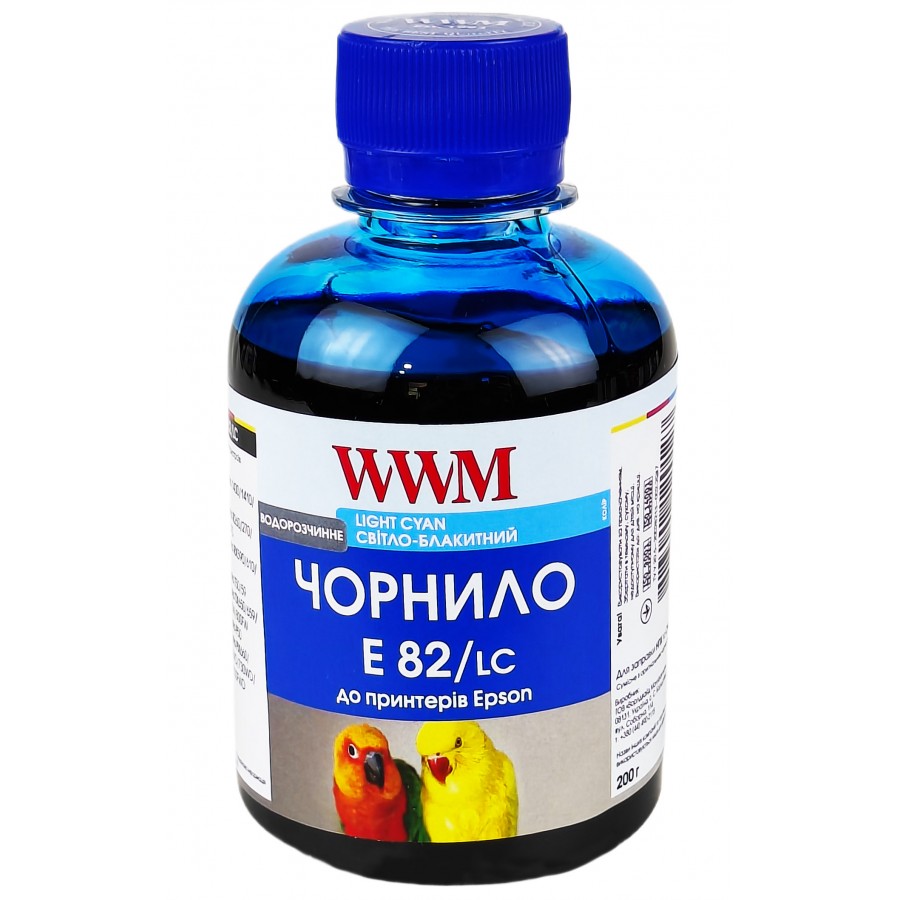 Чернила, Краска WWM E82/LC Light Cyan Водорастворимые, Водные 200г T50 TX650 L800 1410 R270 R290 R295 с быстрой доставкой