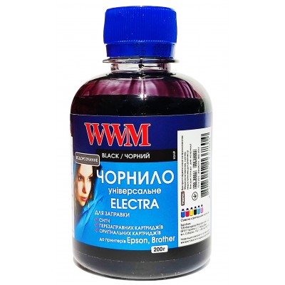 Чернила, краска WWM ELECTRA Black для Epson L B XP S SX C CX BX T TX P PX R RX WF Brother 200г / EU/B Чернила, краска WWM ELECTRA Black для Epson L B XP S SX C CX BX T TX P PX R RX WF Brother 200г / EU/B