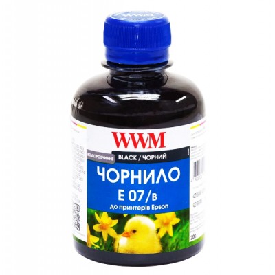 Чернила, краска WWM для Epson Stylus C42 / C48 / C62 Black Водорастворимые 200г / E07/B Чернила, краска WWM для Epson Stylus C42 / C48 / C62 Black Водорастворимые 200г / E07/B