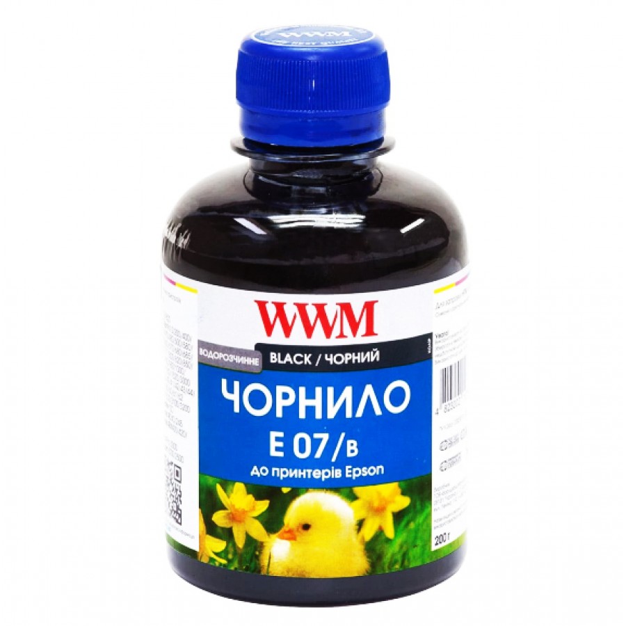 Чернила, краска WWM для Epson Stylus C42 / C48 / C62 Black Водорастворимые 200г / E07/B с быстрой доставкой