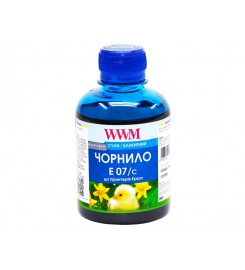 Чорнило, фарба WWM для Epson Stylus C42 / C48 / C62 Cyan Водорозчинне 200г / E07/C