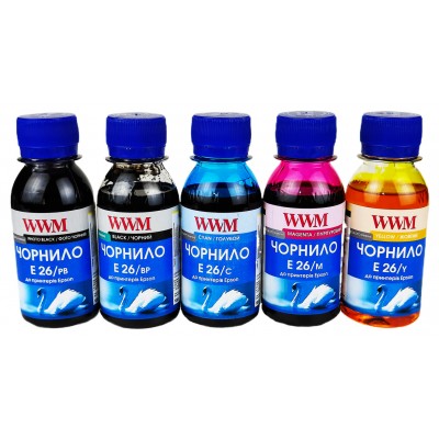 Комплект чернил WWM для Epson Пигментные / Водорастворимые 5х100г BP / PB / C / M / Y E26SET5-2 Комплект чернил WWM для Epson Пигментные / Водорастворимые 5х100г BP / PB / C / M / Y E26SET5-2