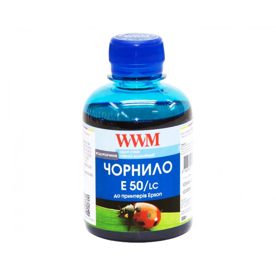 Чернила, краска WWM для Epson Stylus Photo R200 / R340 / RX620 Light Cyan Водорастворимые 200г / E50/LC с быстрой доставкой
