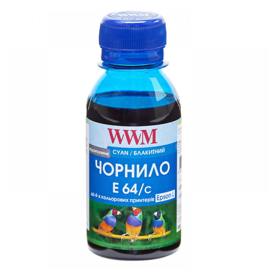 Чернила WWM для Epson L110 / L210 / L355 100г. Cyan (Синий) Водорастворимые (E64/C-2) з швидкою доставкою