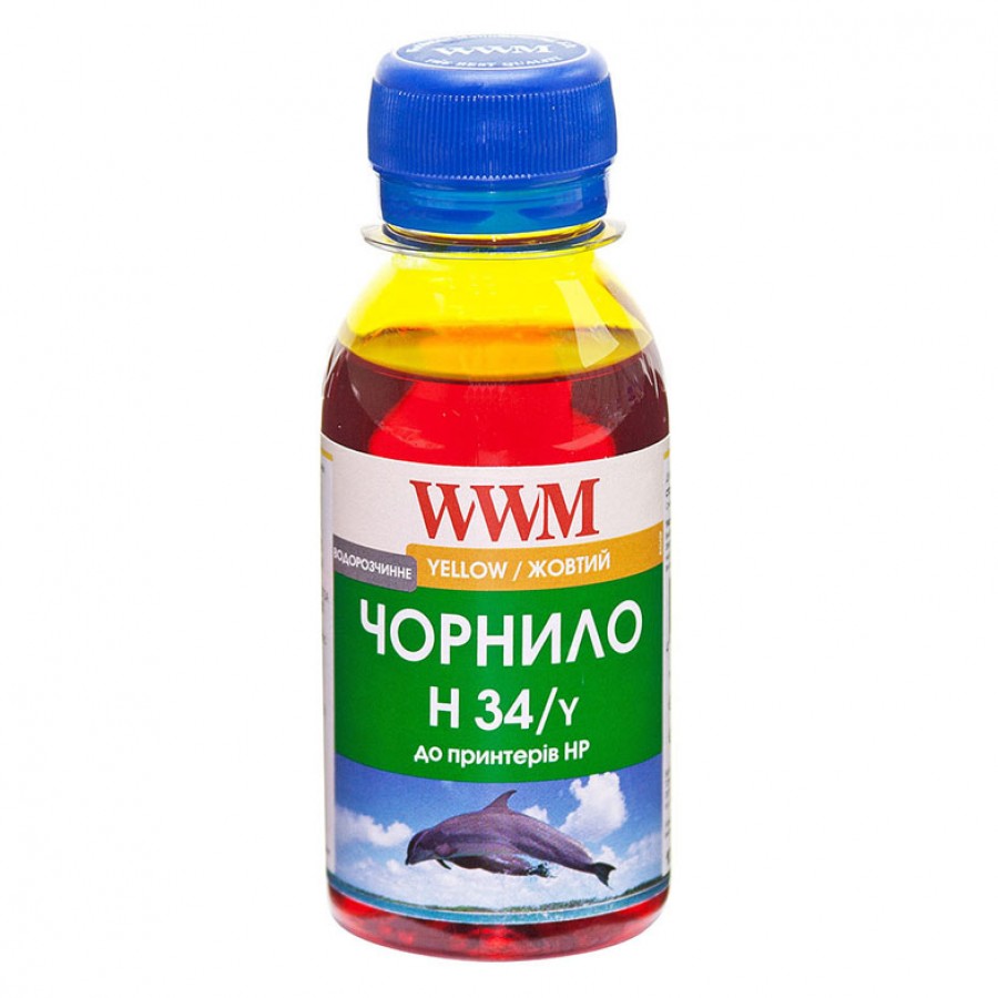Чернила WWM для HP №22 / 121 / 122  Водорастворимые Yellow 100г  (H34/Y-2) з швидкою доставкою