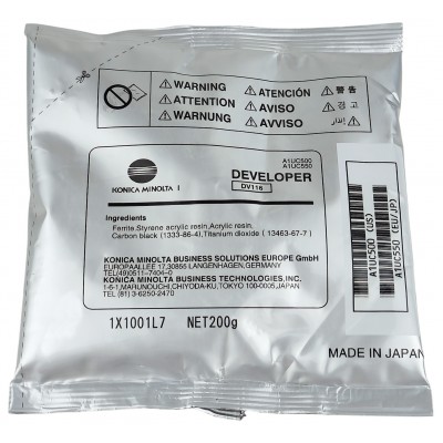 Девелопер DV116 Original для Konica Minolta Bizhub 164 / 185 / 195 / 215 / 226 / 236 / 266 / 7718 200г, 55K / A1UC500-DV116 Девелопер DV116 Original для Konica Minolta Bizhub 164 / 185 / 195 / 215 / 226 / 236 / 266 / 7718 200г, 55K / A1UC500-DV116