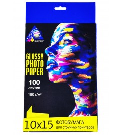 Фотобумага INKSYSTEM глянцевая 180 г/м кв, 10см x 15см, 100 л. IG180.100.8298