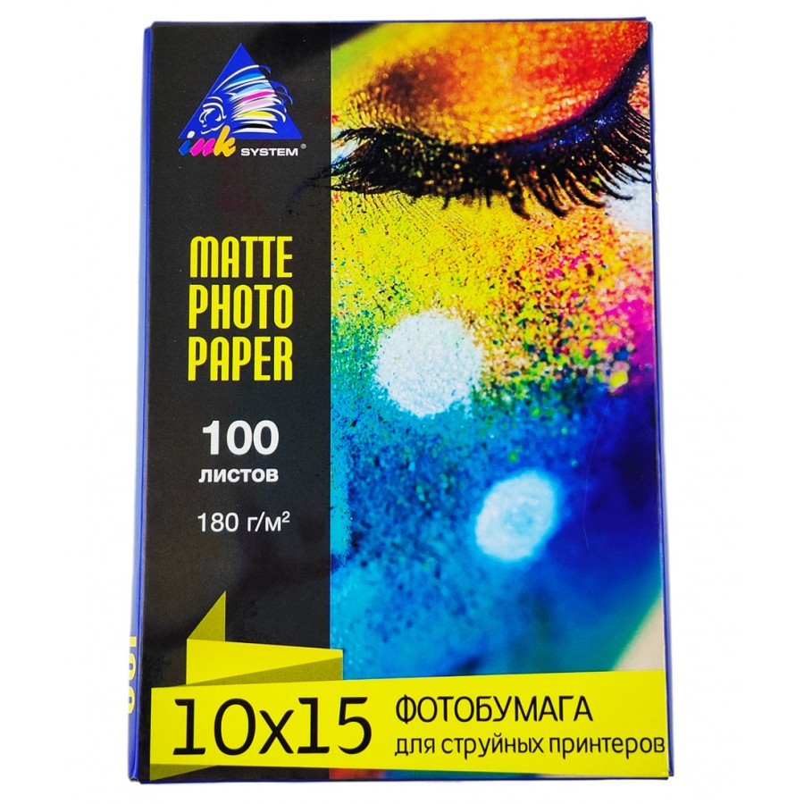 Фотобумага INKSYSTEM матовая 180 г/м кв, 10см x 15см, 100 л. IM180.100.6107 с быстрой доставкой