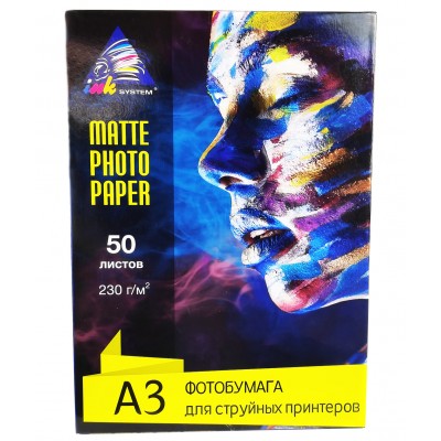 Фотобумага INKSYSTEM матовая 230 г/м кв, A3, 50 л. IM230.50.7258 Фотобумага INKSYSTEM матовая 230 г/м кв, A3, 50 л. IM230.50.7258