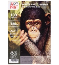 Фотопапір Lucky Print матовий 180 г/м кв, 10см x 15см, 100 арк. LPM1015180.100