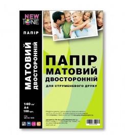 Фотобумага NewTone матовая двухсторонняя 140 г/м кв, A4, 100 л. MD140.100N