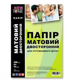 Фотобумага NewTone матовая двухсторонняя 220 г/м кв, A4, 50 л. MD220.50N