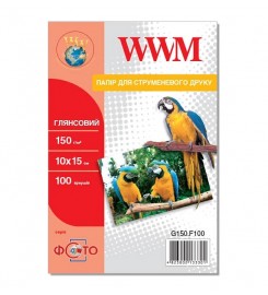 Фотопапір WWM глянсовий 150 г/м кв, 10см x 15см, 100 арк. G150.F100