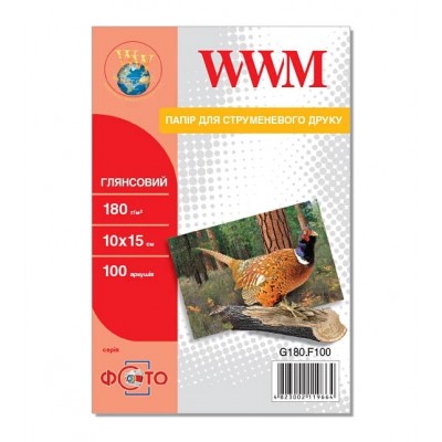 Фотобумага WWM глянцевая 180 г/м кв, 10см x 15см, 100 л. / G180.F100 Фотобумага WWM глянцевая 180 г/м кв, 10см x 15см, 100 л. / G180.F100