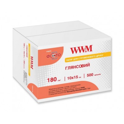 Фотобумага WWM глянцевая 180 г/м кв, 10см x 15см, 500л / G180.F500 Фотобумага WWM глянцевая 180 г/м кв, 10см x 15см, 500л / G180.F500
