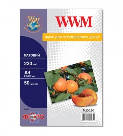 Фотопапір WWM матовий 230 г/м кв, A4, 50 арк. M230.50