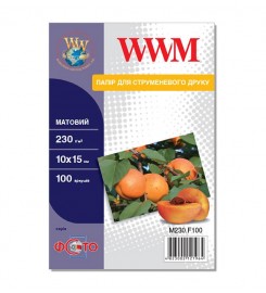 Фотопапір WWM матовий 230 г/м кв, 10см x 15см, 100 арк. M230.F100