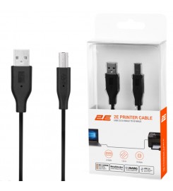 Кабель 2E USB для принтера 2.0 AM / BM DSTP, black чёрный, 1.8m / 2E-W-3169m1.8