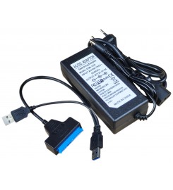 Перехідник, адаптер USB V2.0 SATA для жорсткого диска 2.5 3.5 + Блок живлення AC/DC адаптер 12V 2A / KCSATAGD2