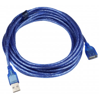 Кабель-удлинитель, силиконовый экранированный USB 2.0 AM/AF 28AWG + 24AWG с ферритовым кольцом 5 м Кабель-удлинитель, силиконовый экранированный USB 2.0 AM/AF 28AWG + 24AWG с ферритовым кольцом 5 м