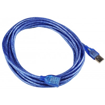 Кабель-удлинитель, силиконовый экранированный USB 2.0 AM/AF 28AWG + 24AWG с ферритовым кольцом 5 м Кабель-удлинитель, силиконовый экранированный USB 2.0 AM/AF 28AWG + 24AWG с ферритовым кольцом 5 м