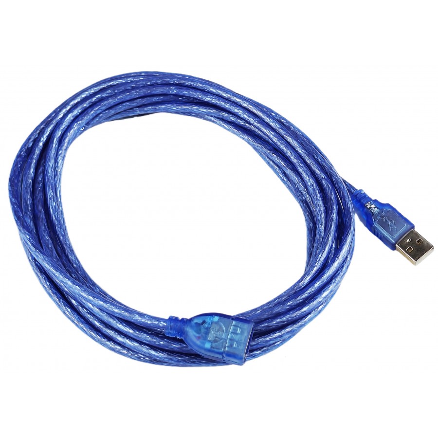 Кабель-удлинитель, силиконовый экранированный USB 2.0 AM/AF 28AWG + 24AWG с ферритовым кольцом 5 м с быстрой доставкой