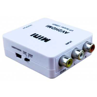 Перехідник AV RCA - HDMI відео, аудіо, FullHD 1080p / AV2HDMI-W Перехідник AV RCA - HDMI відео, аудіо, FullHD 1080p / AV2HDMI-W