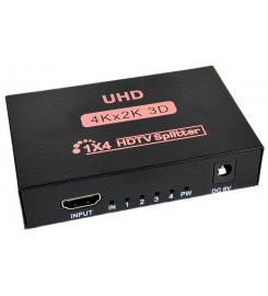 Активний HDMI 1x4 Splitter розгалужувач HDTV 4Kx2K, 3D Активний HDMI 1x4 Splitter розгалужувач HDTV 4Kx2K, 3D