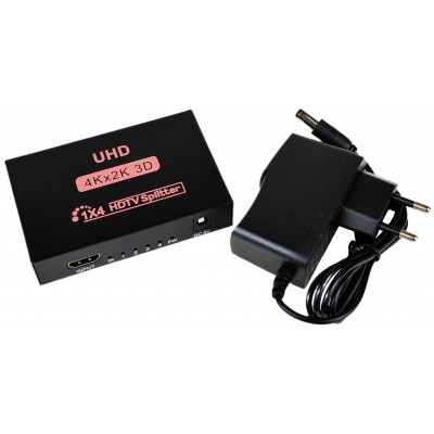 Активний HDMI 1x4 Splitter розгалужувач HDTV 4Kx2K, 3D Активний HDMI 1x4 Splitter розгалужувач HDTV 4Kx2K, 3D