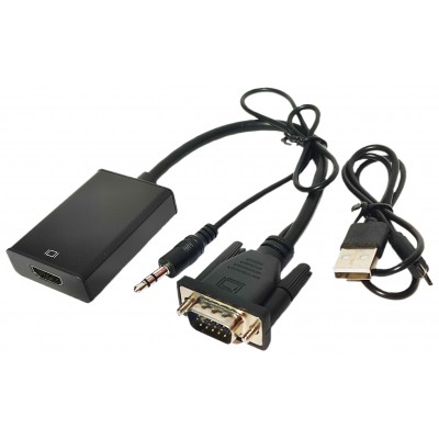Перехідник з VGA на HDMI з звуком, конвертер vga hdmi, адаптер vga hdmi Перехідник з VGA на HDMI з звуком, конвертер vga hdmi, адаптер vga hdmi