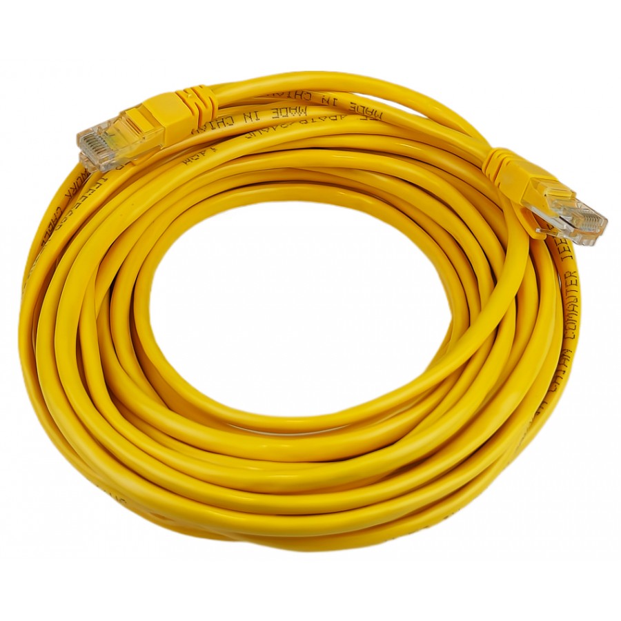Патч-корд литой 10 метров RJ-45 желтый / PK-10MY с быстрой доставкой