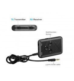 Bluetooth аудіоадаптер RX-TX-10 — передавач і приймач 2 в 1 з акумулятором Bluetooth аудіоадаптер RX-TX-10 — передавач і приймач 2 в 1 з акумулятором
