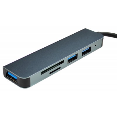 USB-концентратор 5 в 1, 3 USB-порта + SD/TF кардридер USB-концентратор 5 в 1, 3 USB-порта + SD/TF кардридер