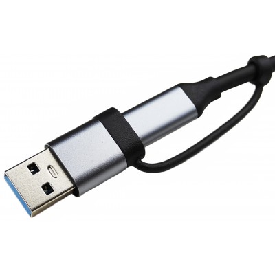 USB-концентратор 5 в 1, 3 USB-порта + SD/TF кардридер USB-концентратор 5 в 1, 3 USB-порта + SD/TF кардридер