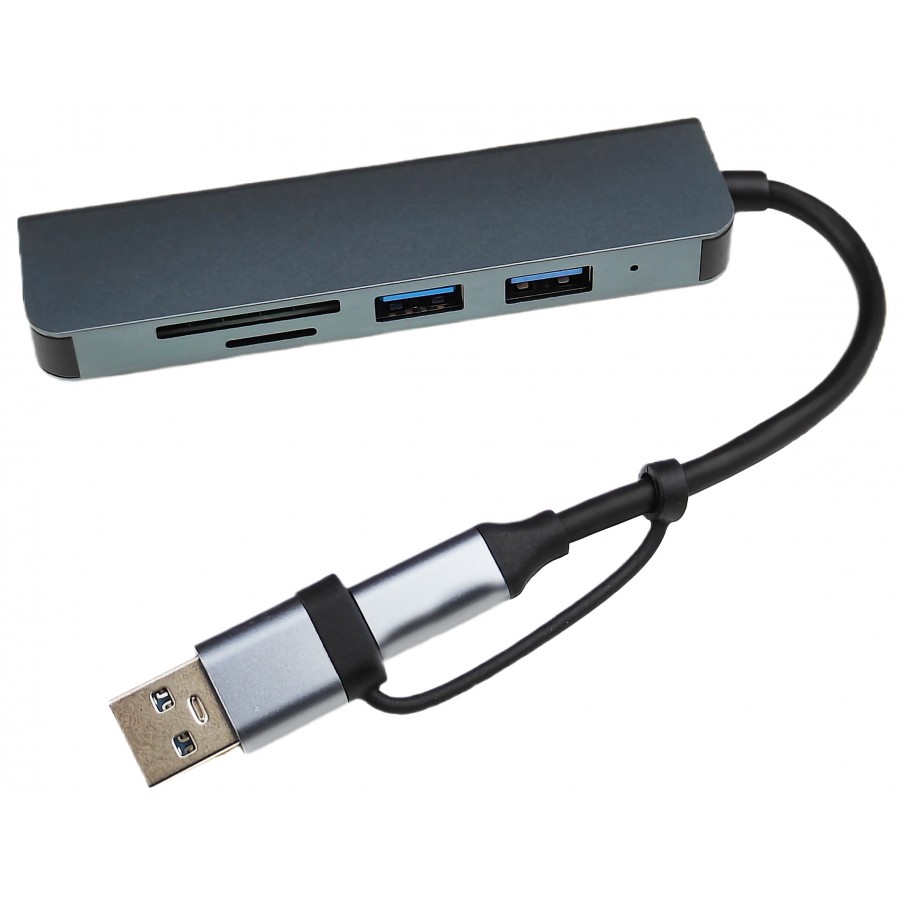 USB-концентратор 5 в 1, 3 USB-порта + SD/TF кардридер с быстрой доставкой