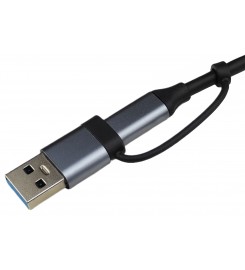 Концентратор USB 3.0 & USB-C / USB 3.0 & USB 2.0 Hub 7 в 1 Алюмінієвий USB-адаптер