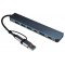 Концентратор USB3.0 & USB-C / USB3.0 & USB2.0 Hub 7 в 1 Алюминиевый USB-адаптер