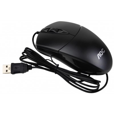 Проводная оптическая мышь AOC MS121 Black для ноутбуков, настольных компьютеров Проводная оптическая мышь AOC MS121 Black для ноутбуков, настольных компьютеров