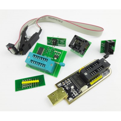 USB-програматор CH341A з набором перехідників для EEPROM і FLASH мікросхем 24, 25 серій