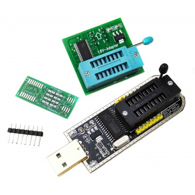 USB Програматор CH341A для EEPROM і FLASH + Адаптер, перехідник 1.8V SPI Flash мікросхем 24, 25 серій
