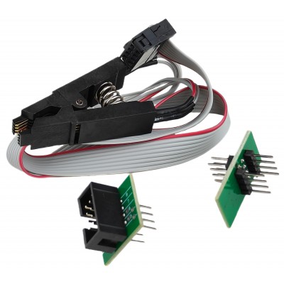 Перехідний затискач, кліпса для програматора USB  + 2 перехідника SOIC8 SOP8 