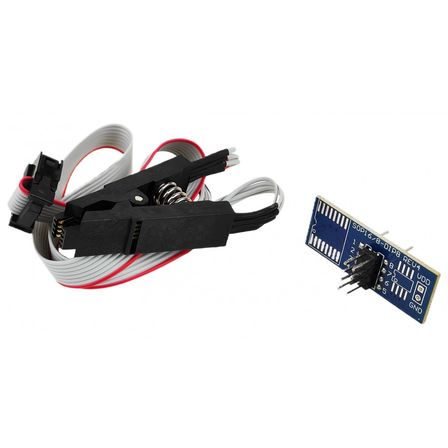 Перехідний затискач, кліпса, прищіпка для USB програматора + перехідник SOIC8 SOP8 з швидкою доставкою